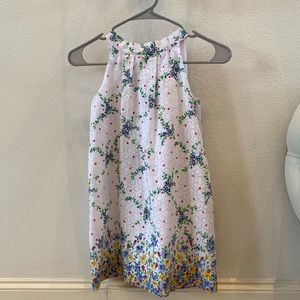 Girl’s Florence Eisman white floral a-line dress size 5/6.
